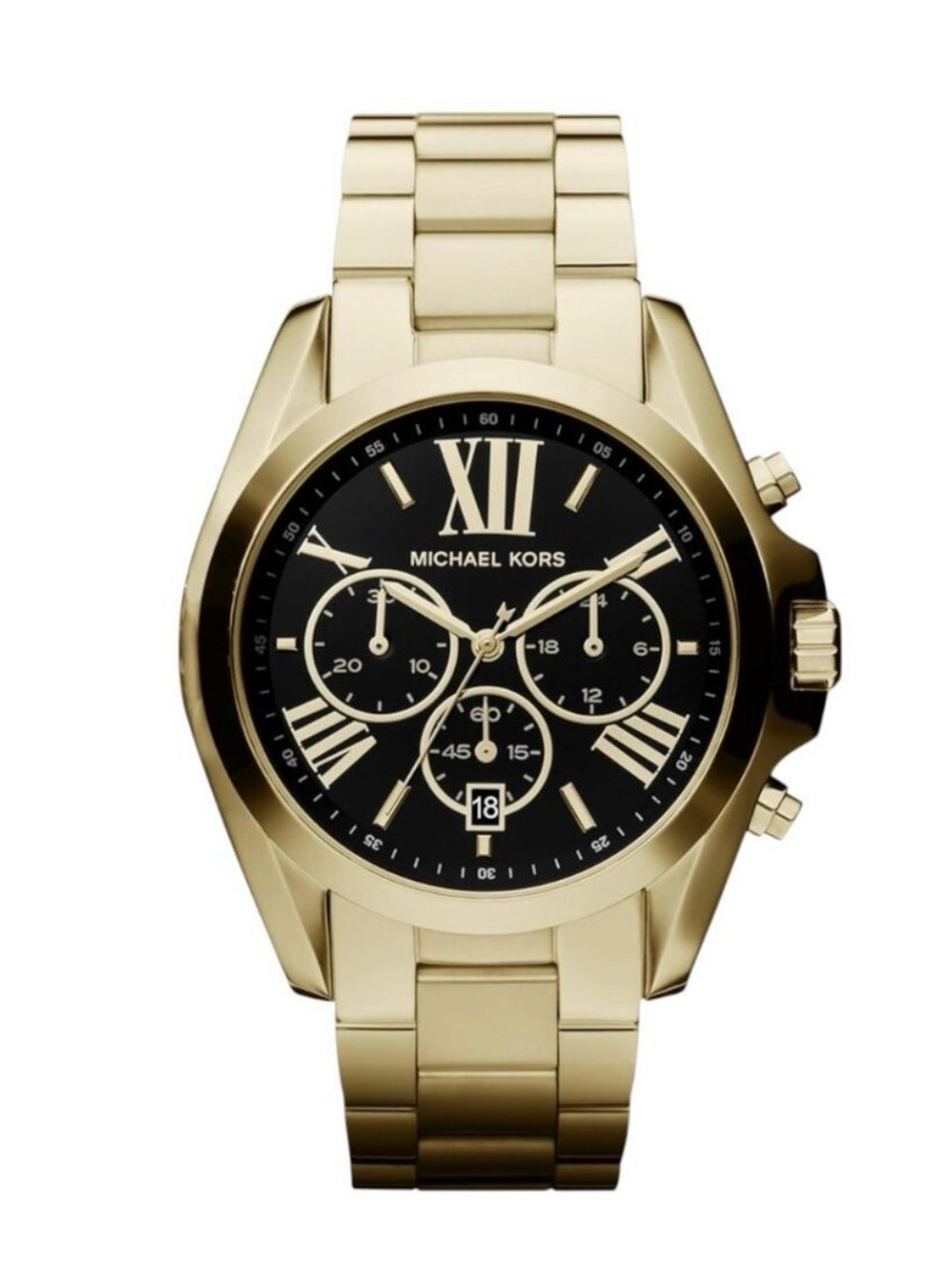 Michael Kors Gold-Tone Bradshaw  Chronograph Watch with Black Dial MK 5739